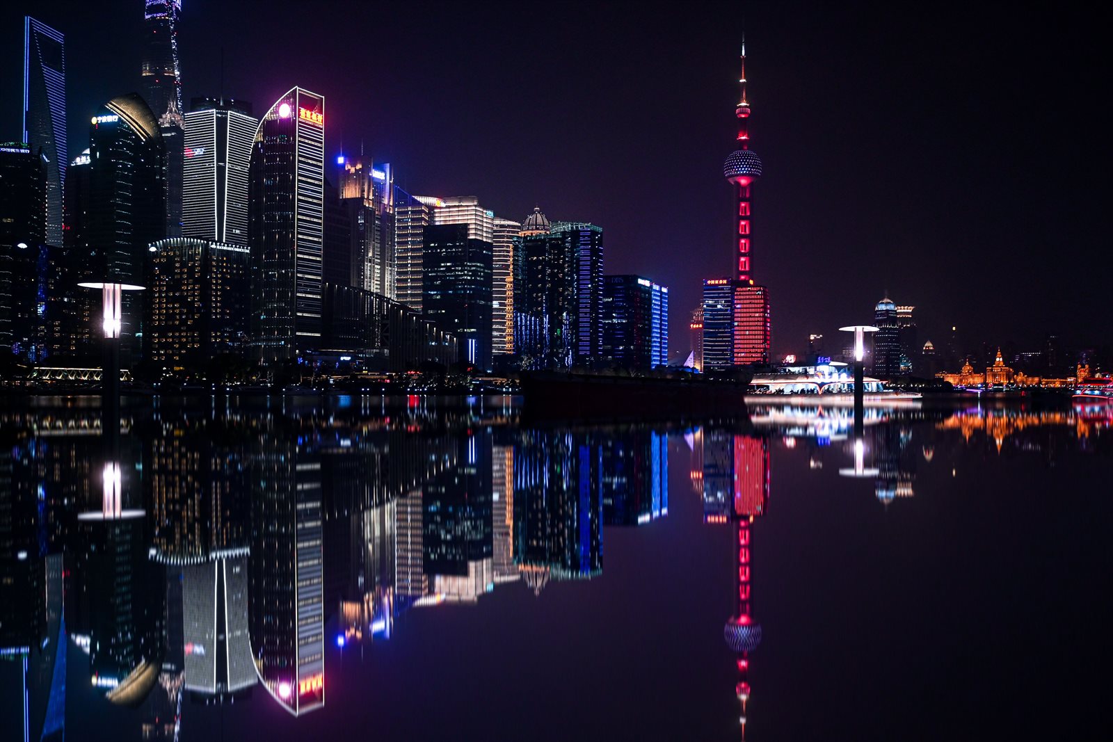 Shanghai skyline at night