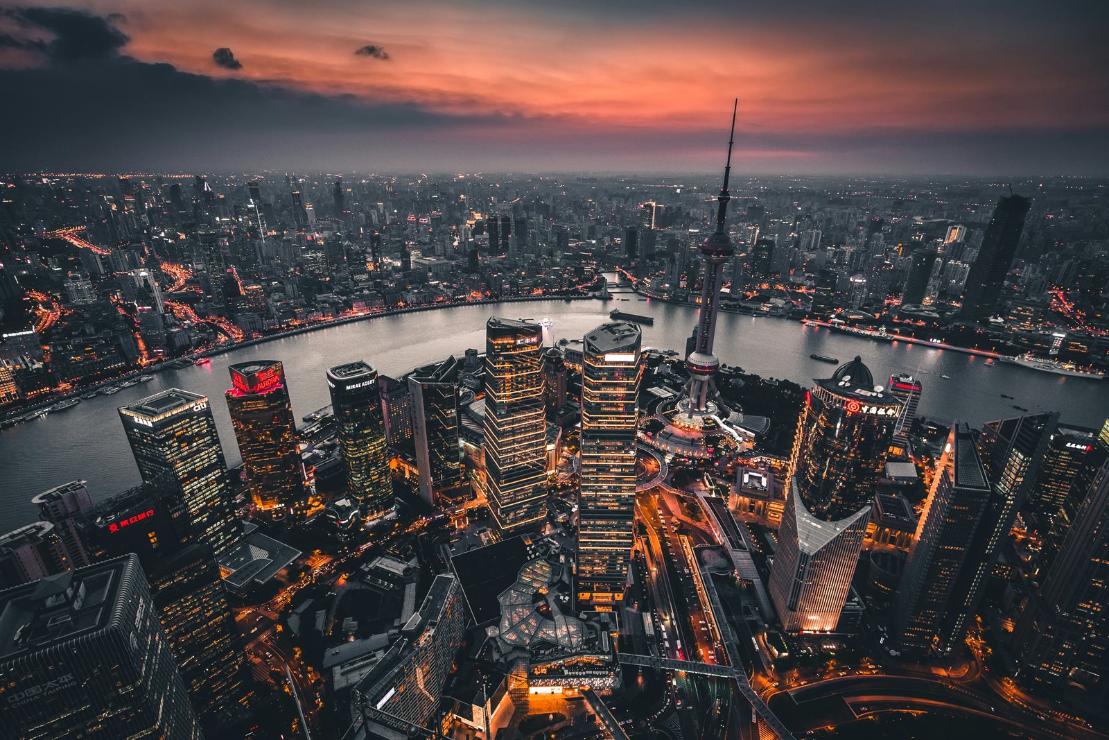Shanghai skyline at night