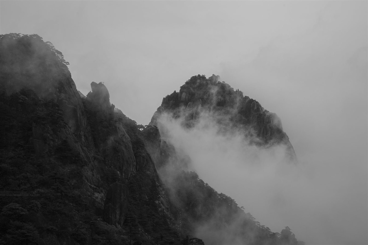 Scenic mountains and clouds
